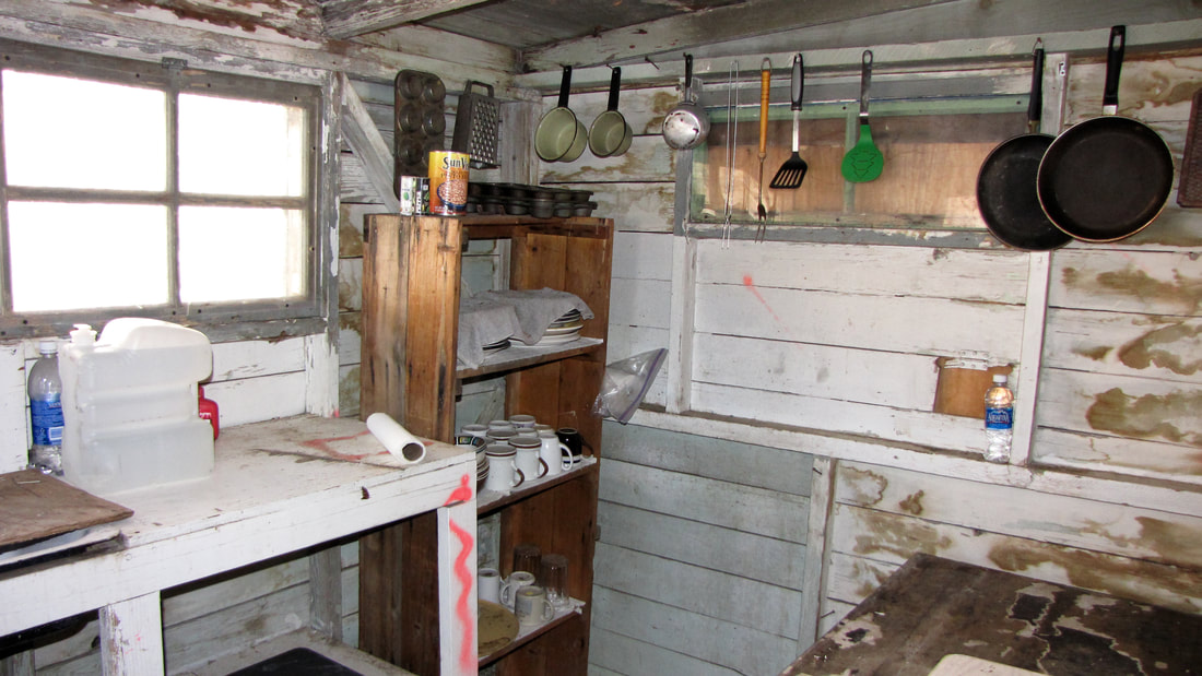 Kitchen area of miners cabin