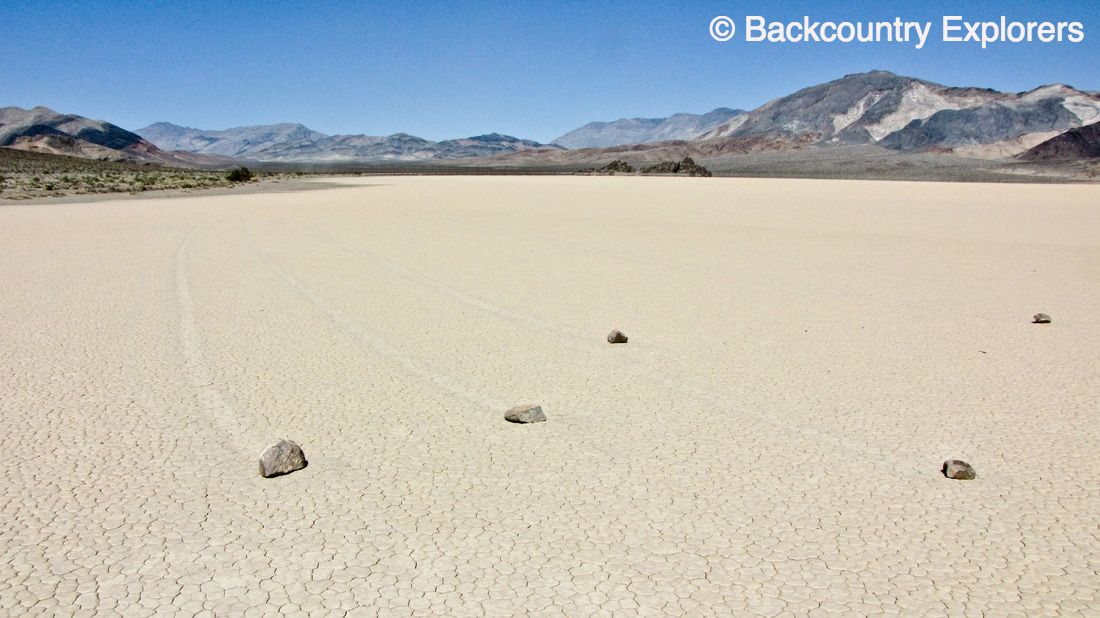 Racing rocks on Death Valley playa