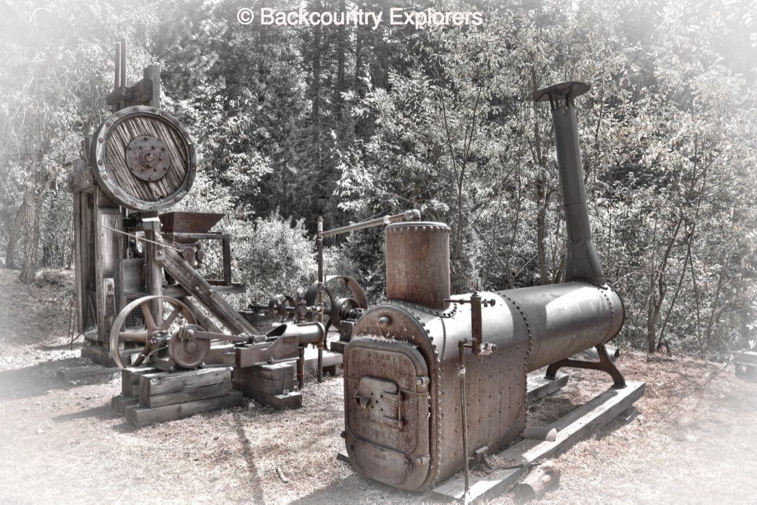 black and white picture of stamp mill and boiler