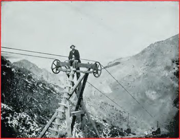 Show wire rope tramway with cable