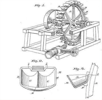 Patent drawing of Pelton Wheel