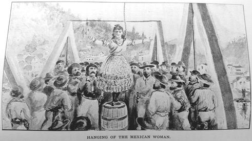 Drawing depictng the hanging of Juanita