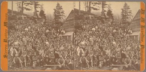 Large group of miners posing for photo