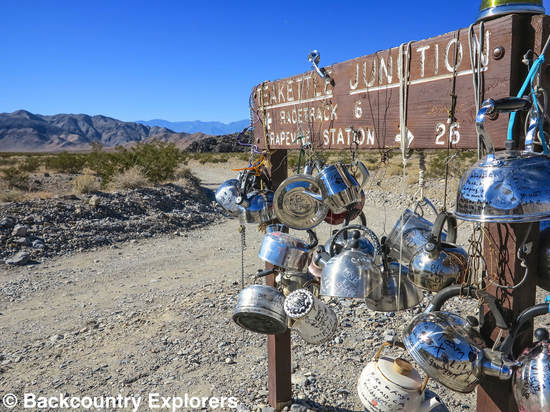 Teakettle Junction sign points the way
