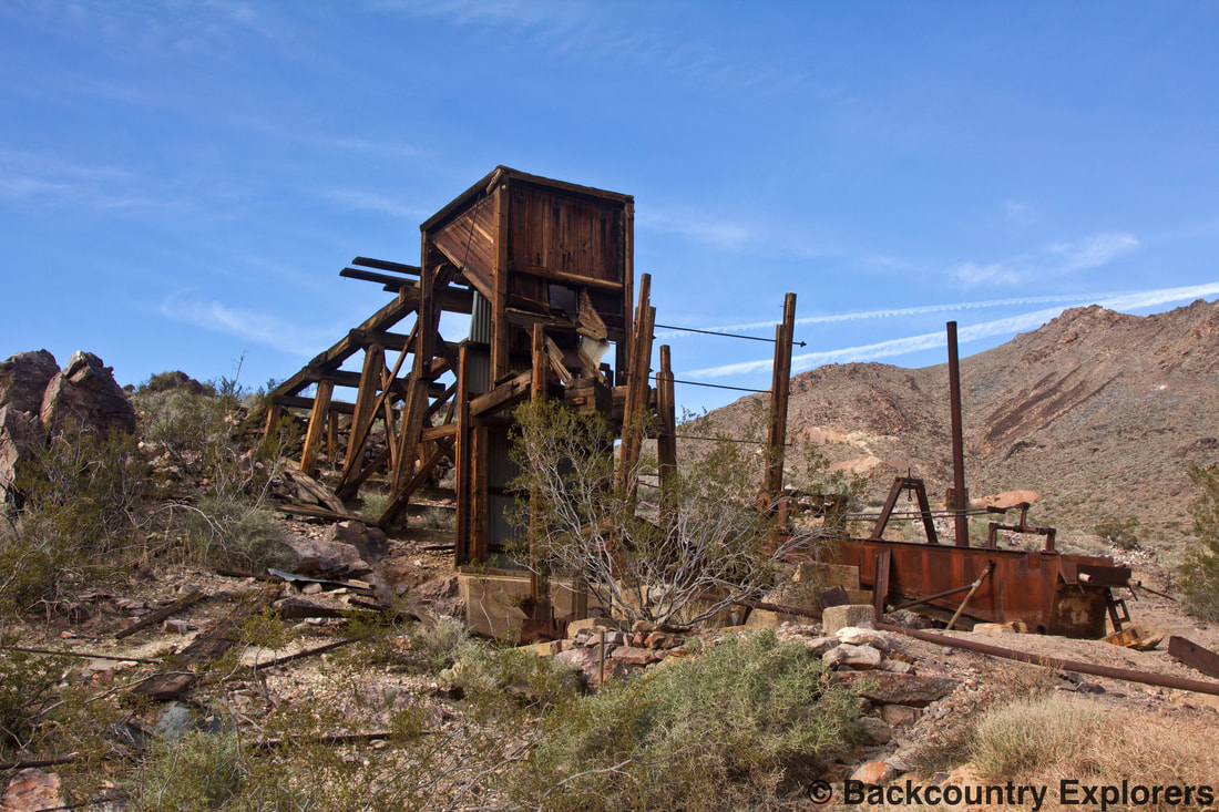 Inyo mine mill looking up hill