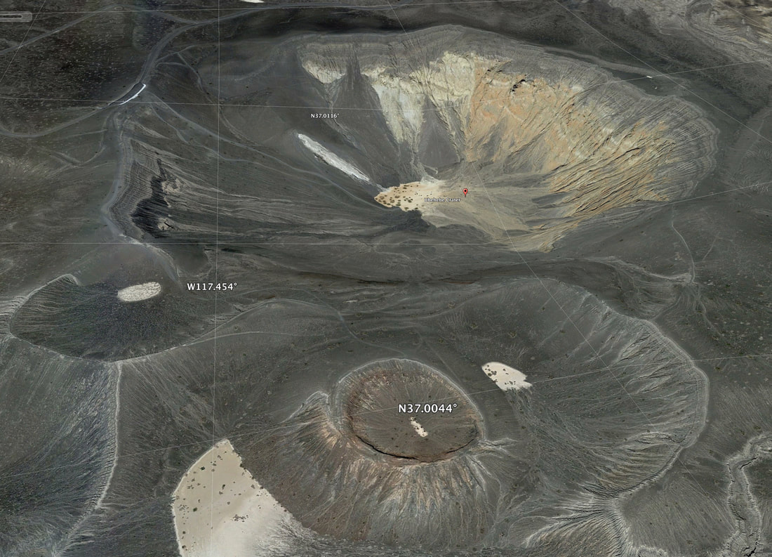 Google Earth image showing overview of Ubehebe Crater
